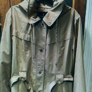 London Fog Beige Raincoat with Belted Waist